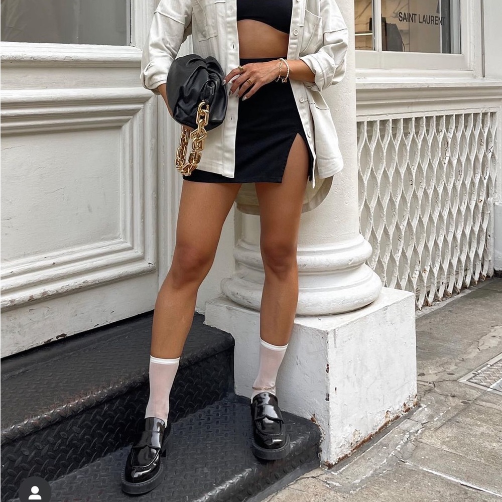Princess Polly denim slit skirt